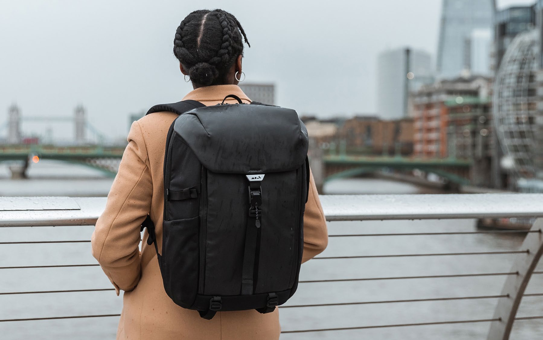 Extreme Commuter Backpack worn on Tower Bridge, London