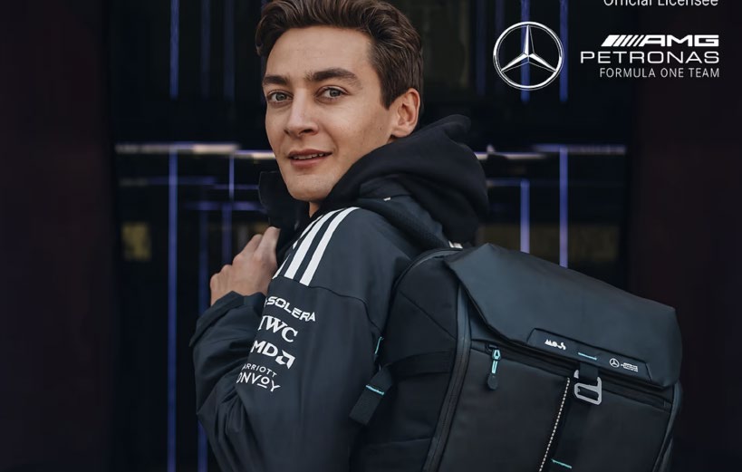Mercedes-AMG Petronas F1 team member wearing the team backpack